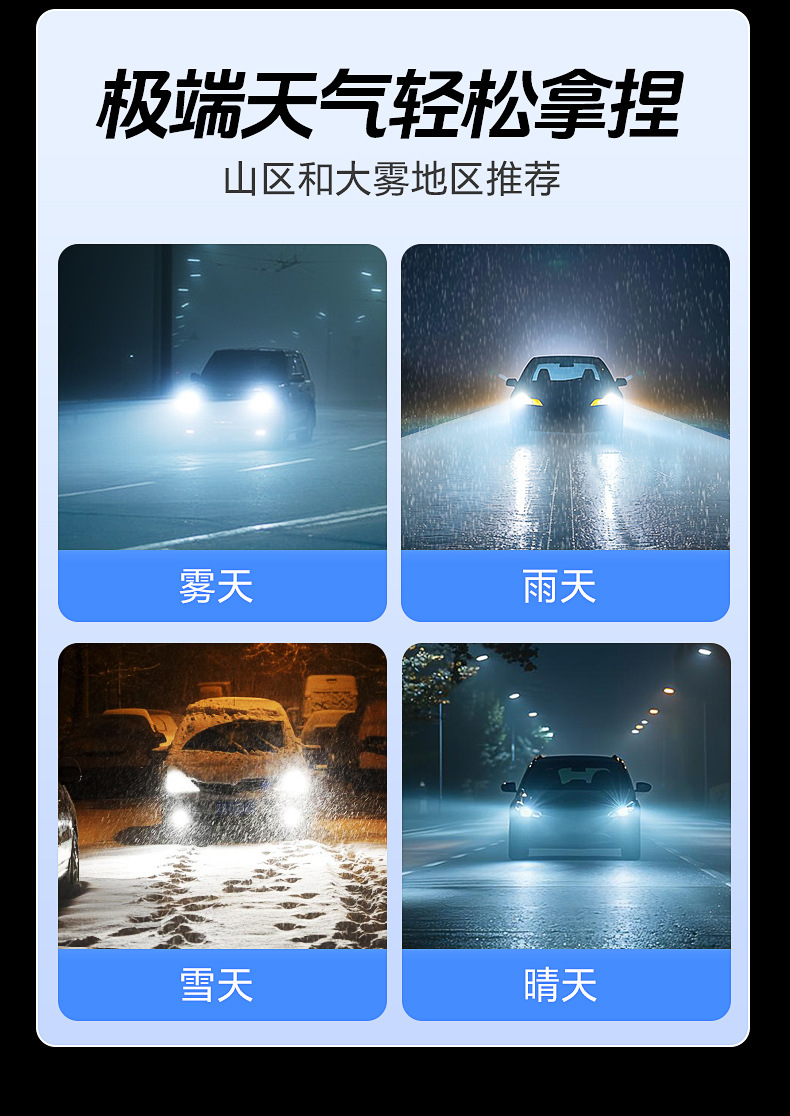 Cross-border exclusive supply of car LED headlight modification, ultra-bright spotlight bulbs, integrated far and near beam laser car lights, wholesale and dropshipping