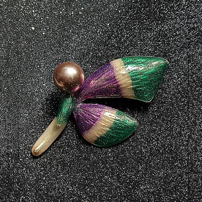 Korean-Style Enamel Butterfly Brooch Yaxa sancaqları - green