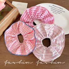 粉色条纹控~韩系甜美大肠发圈高级感头绳2025新款扎头发皮筋发饰