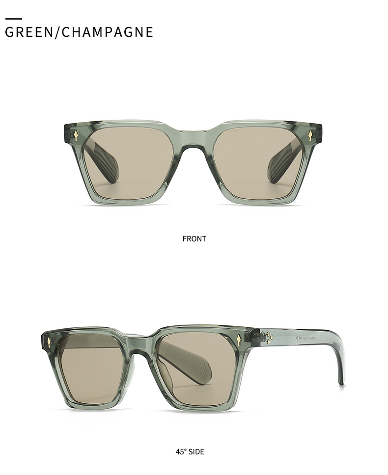 Stylish Square Sunglasses - Transparent Gray Frame