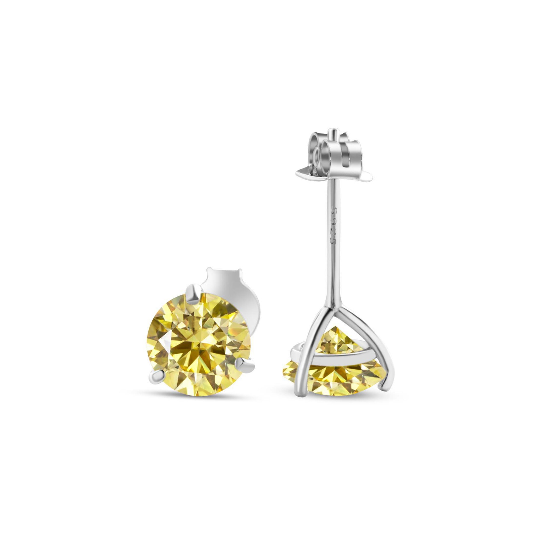 S925 pendientes de plata esterlina 2021 nuevos pendientes clásicos femeninos simple tres garras un quilate adornos pendientes de piedra de moissan