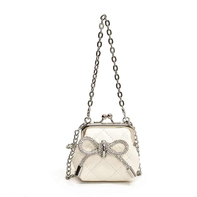 Bolsa de hombro coreana para niñas, arco de diamante de estilo extranjero, abrazadera de abrazadera para niños, nuevo bolso de cadena para niños