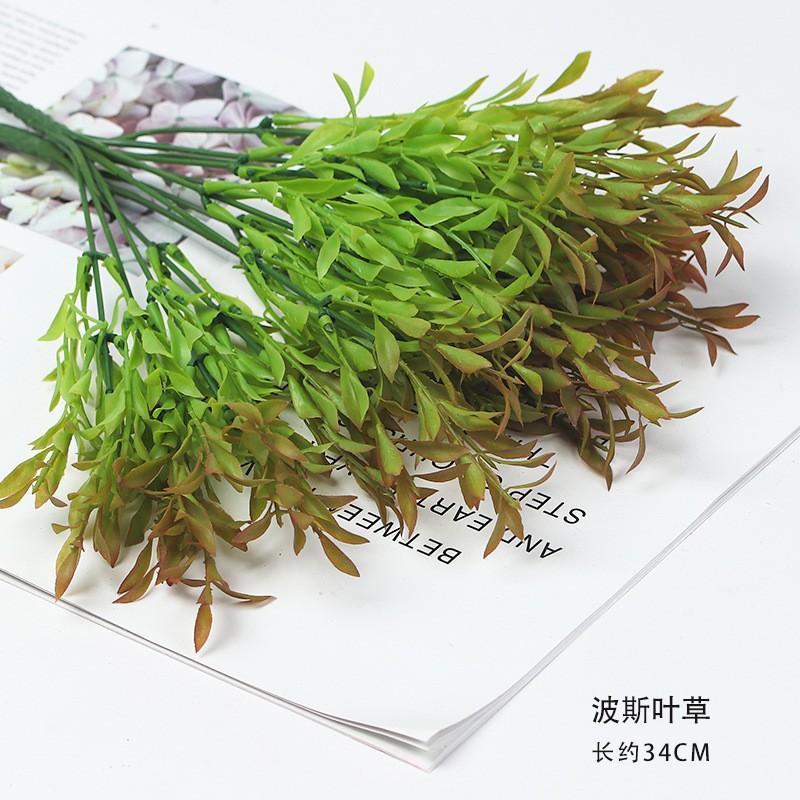 Ramo de simulación de alta calidad producto terminado material de arreglo floral de Nochevieja granada acebo eucalipto ginkgo biloba barril de bendición flor artificial