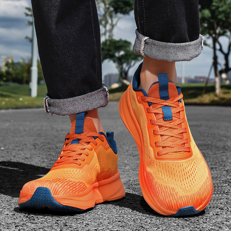 New Professional Marathon Road Running Shoes, Lightweight Thick-Soled Cushioning, Rebound Support, Breathable Casual Sports Shoes for Men