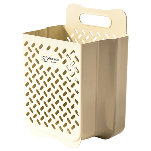 Wall-mounted dirty clothes basket, household foldable laundry basket, storage large storage basket, plastic dirty clothes hamper, household baby storage bucket