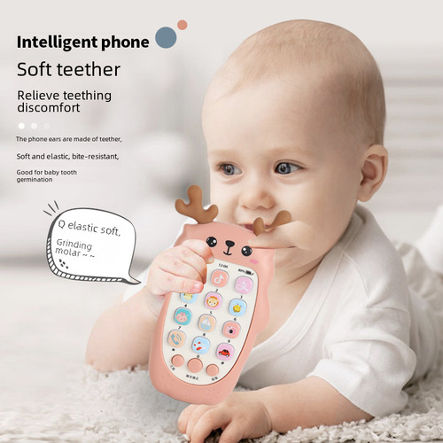 Children's Music Phone Toy for Boys and Girls, Phone with Bite-Proof Music and Light, Montessori-style Baby Phone, 0-3 Years Old, Early Education Phone