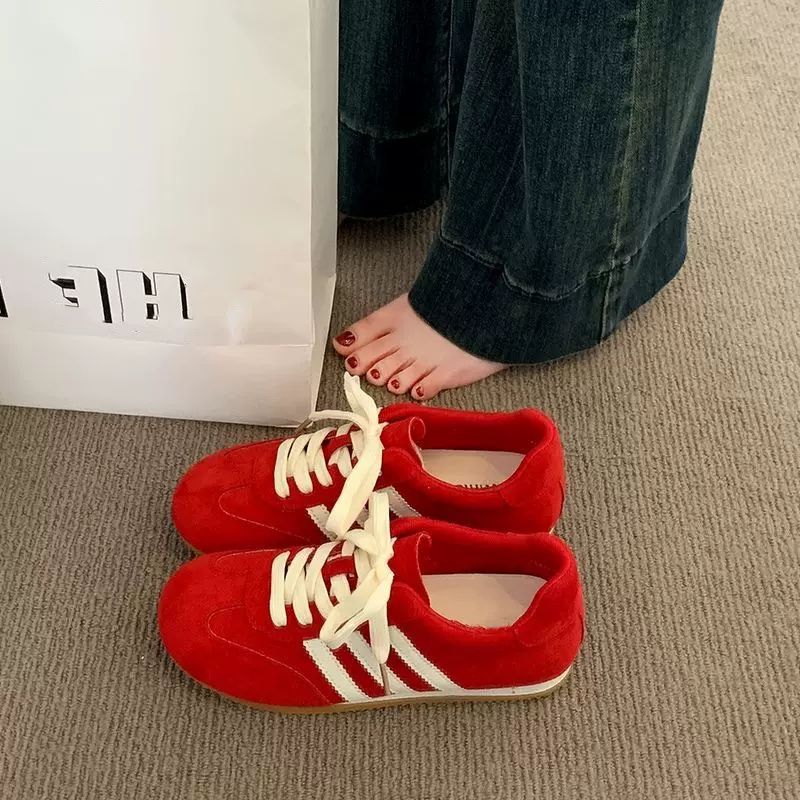 时尚复古德训鞋女2025春夏新款平底阿甘鞋运动鞋轻便休闲单鞋潮