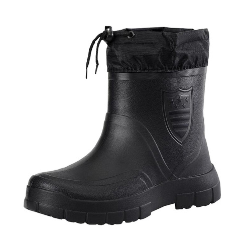 Men's Waterproof Snow Boots with Fleece, Non-slip, Warm, EVA Cotton Shoes, Integrated Washing, Chef Refrigerated, Protective Rain Boots