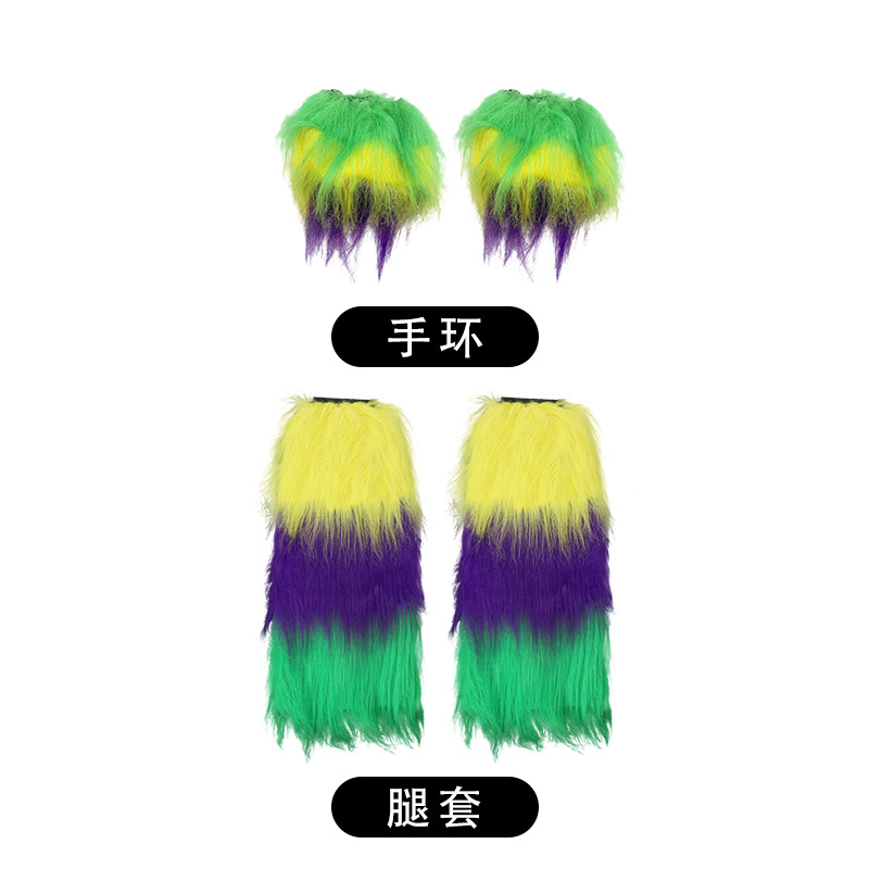 Explosiones transfronterizas de carnaval correa de pelo tricolor plumas buckle bandera falda set fiesta accesorios de maquillaje