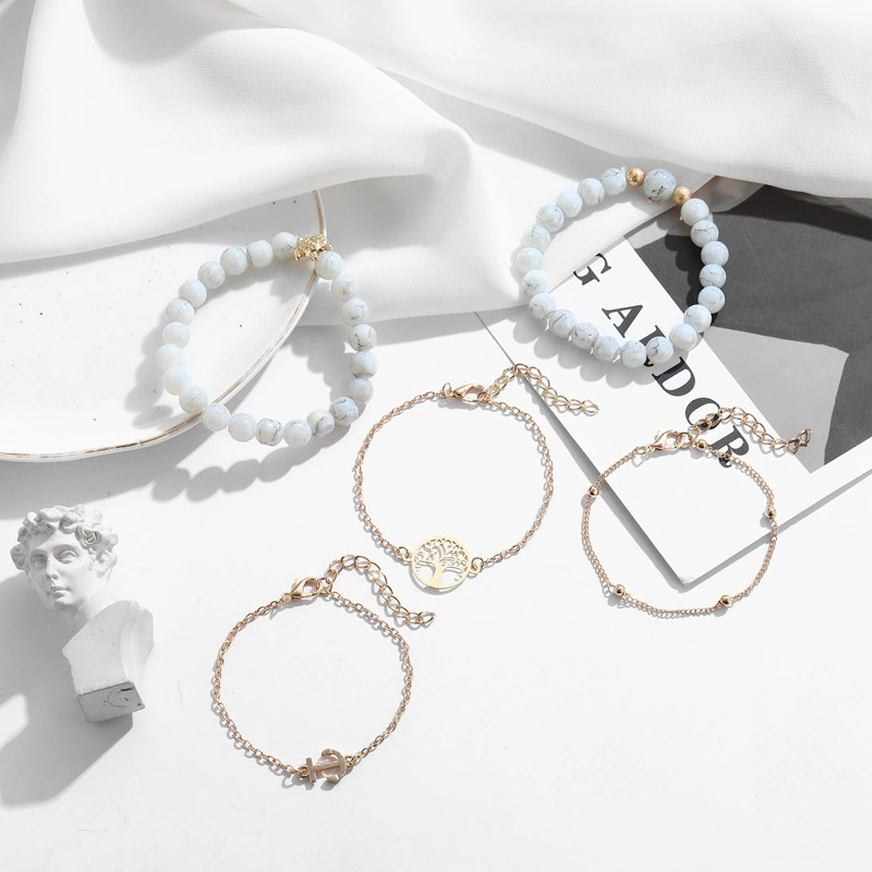 Бирюзовый креативный браслет, набор, европейский стиль