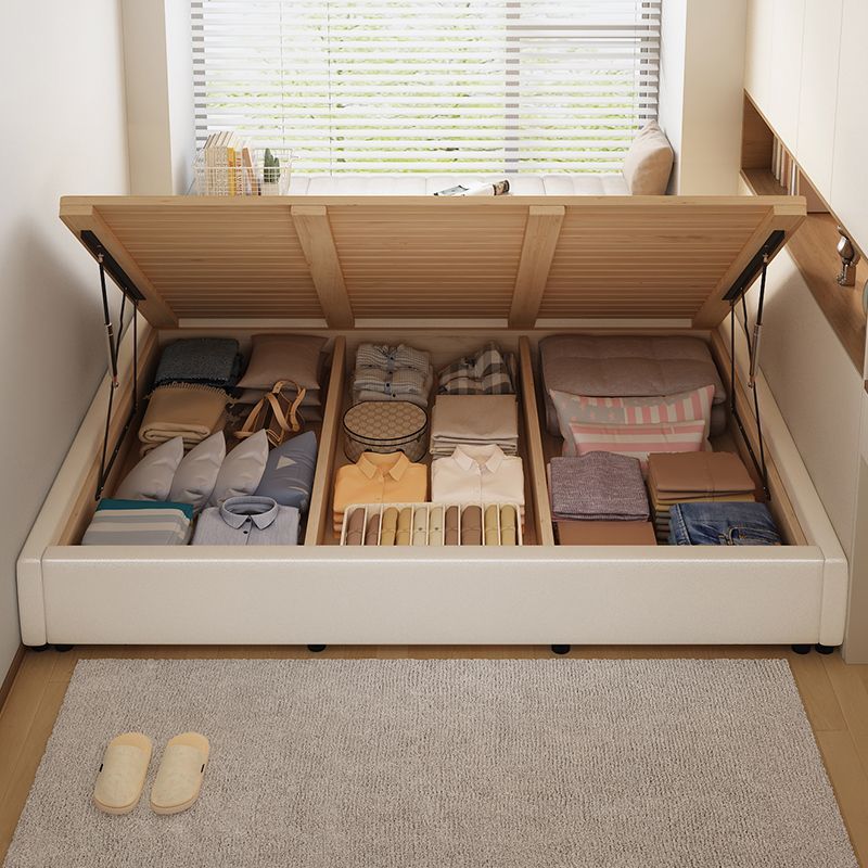 Cama de madera maciza sin cabecera Cama de almacenamiento de caja Cama de almacenamiento de cajón de marco de fila de tatami de apartamento pequeño