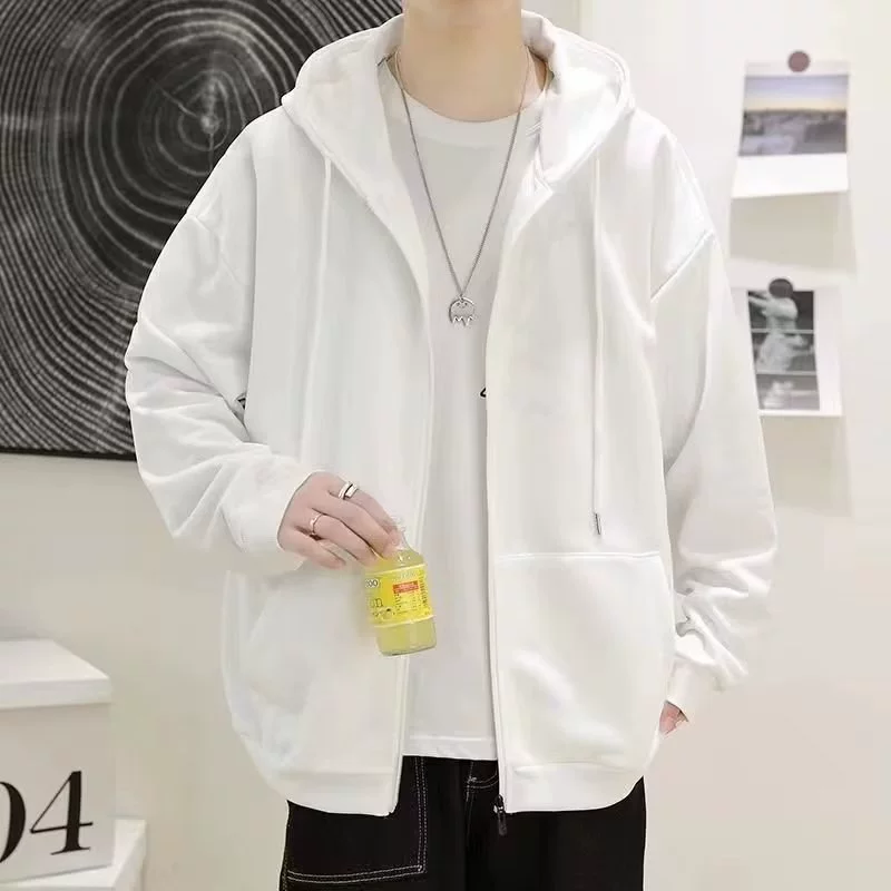 Сплошной цветной свитер на молнии Мальчики Кардиган на молнии с капюшоном Модный бренд Свободная спортивная куртка Поддержка фиксированного логотипа с принтом