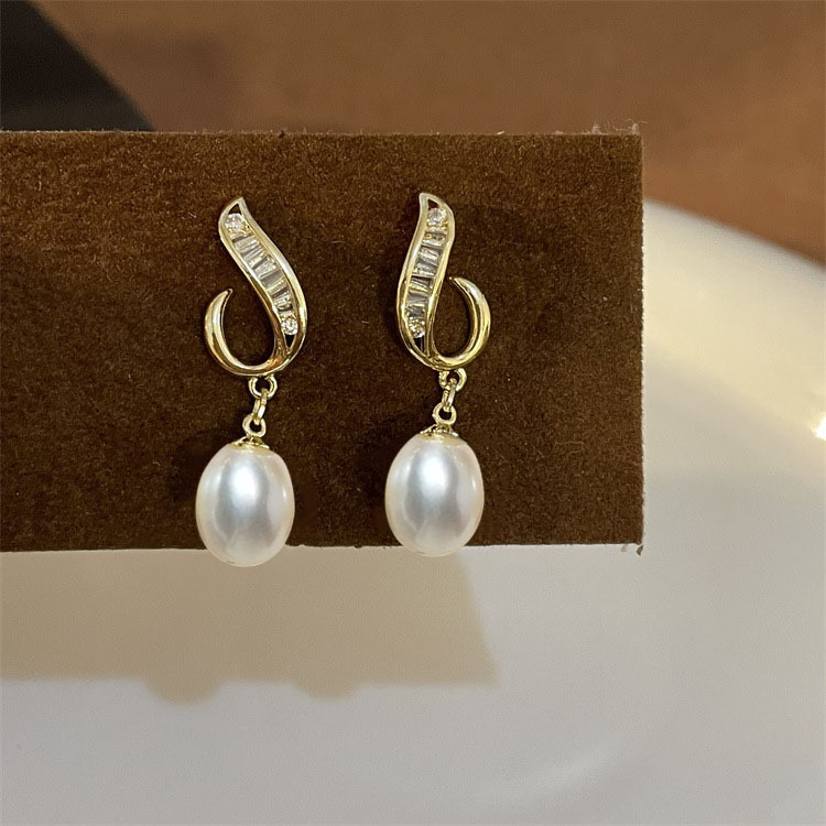 사랑의 물방울 진주 귀걸이 (화이트 펄)