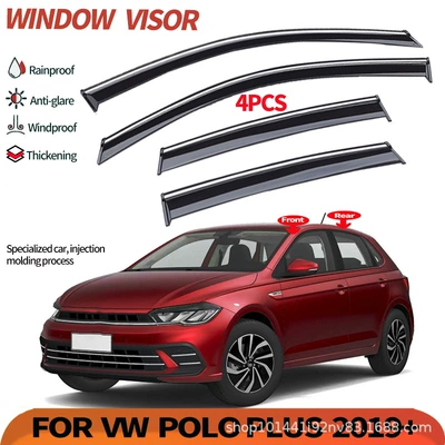 Suitable for Volkswagen Polo Rain shield - vw-polo-aw-bz-2019-pc3d-stainless-steel-injection-molding-thickened-position-accurate-30mm-rain-shield-4-pieces