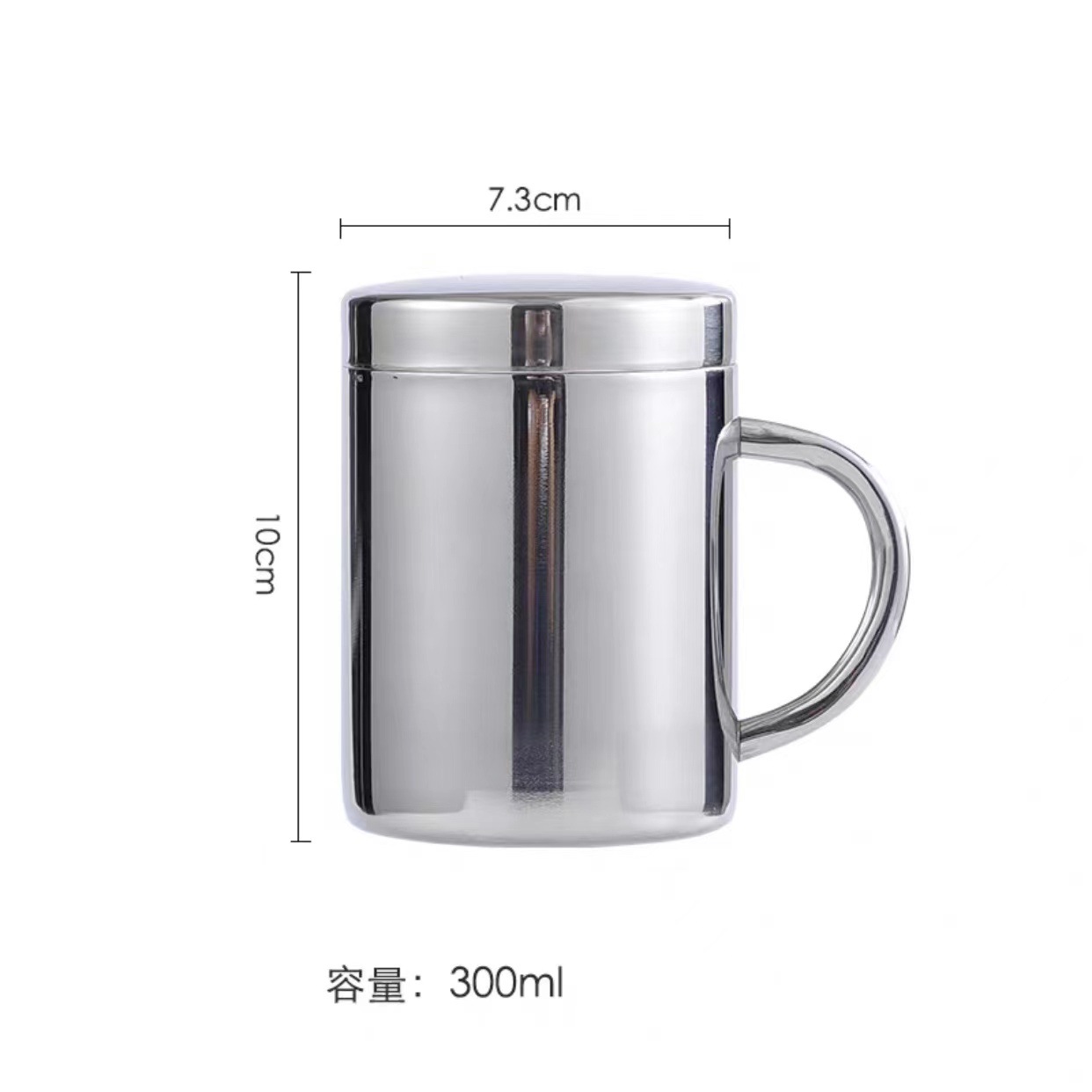 Taza de acero inoxidable 304, taza de agua de doble capa, taza para estudiantes de guardería, taza para cantina, restaurante, taza de té, uso comercial