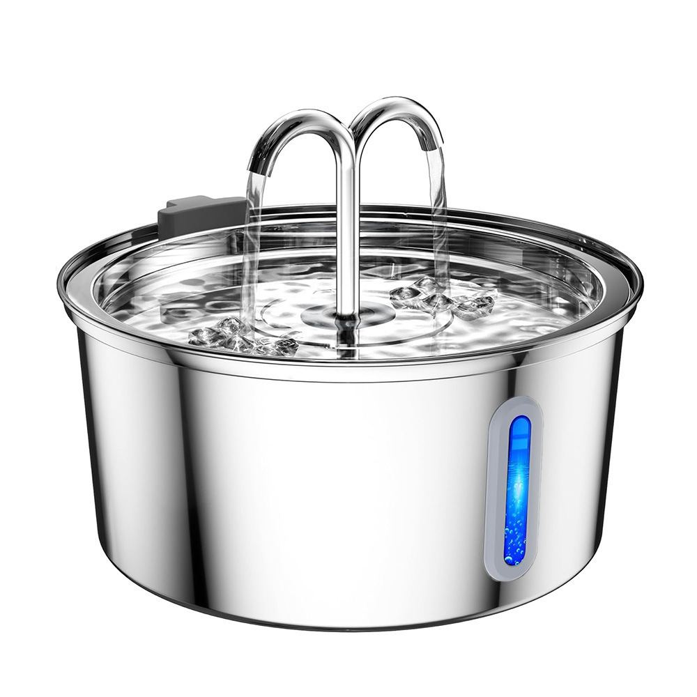 Fábrica directa 3.2L agua de acero inoxidable para mascotas filtración de carbón activado circulación automática silenciosa alimentador de agua para gatos y perros