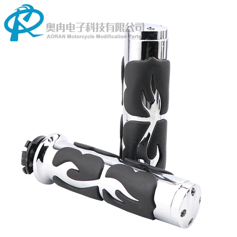 Harley Handlebar Rubber Round Flame Grip Covers Motorcycle Accessories Universal Handlebar Rubber Motorcycle Modification Parts 25mm