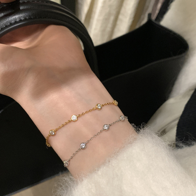Korean-Style Bubble Small Round Diamond Bracelet for Women, Niche High-End Light Luxury, Unique Versatile Design, Simple Trendy Jewelry Korean-Style Bubble Small Round Diamond Bracelet for Women, Niche High-End Light Luxury, Unique Versatile Design, Simple Trendy Jewelry