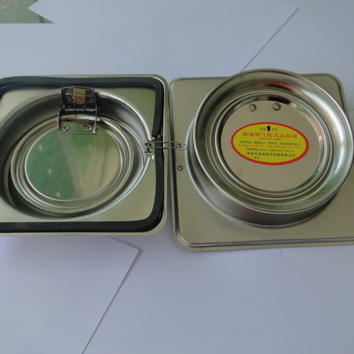 150不锈钢公共厨房烟道止逆阀抽油烟机止回阀防火阀防烟宝运祥牌