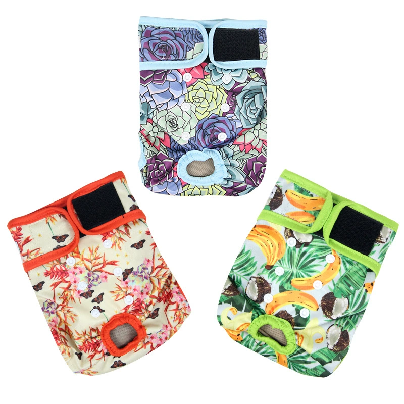 Цветочные физиологические штаны сука менструальный период гигиенические штаны моющиеся для домашних животных удобные подгузники для собак антистатическое нижнее белье с течкой