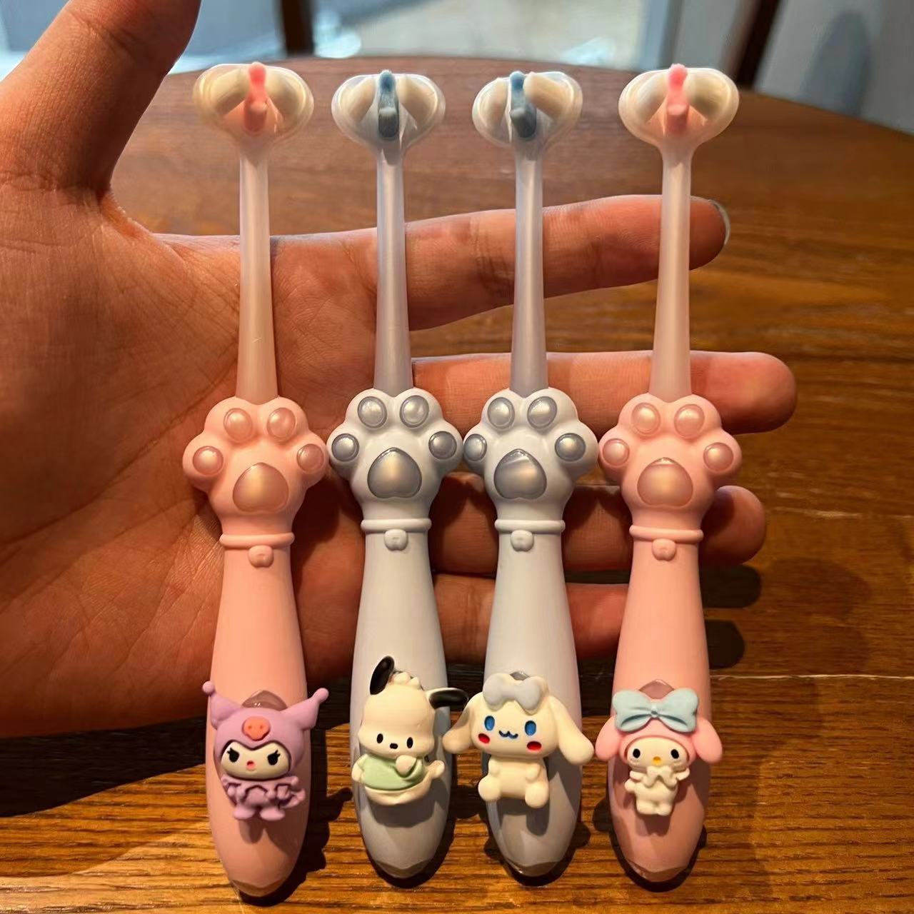 Kulomi Wan Mao Cat Claw Toothbrush Three-sided Ultra-fine Soft Hair Baby 5d Stereo Children's Toothbrush 2-12 Years Old Standard Brush