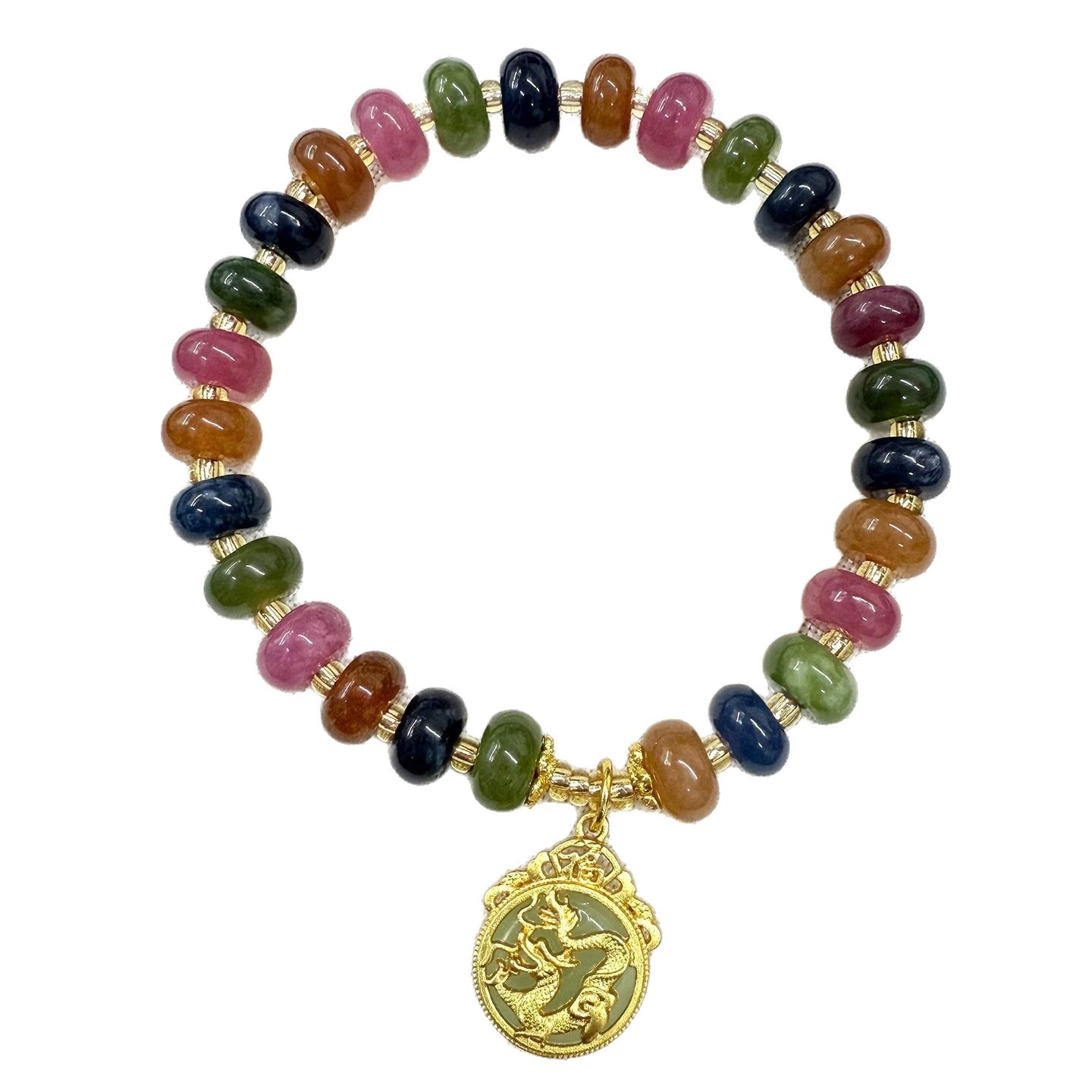 Venta al por mayor cristal natural optimizado turmalina placa pulsera seguridad hebilla colgante colorido caramelo color pulsera de mujer joyería