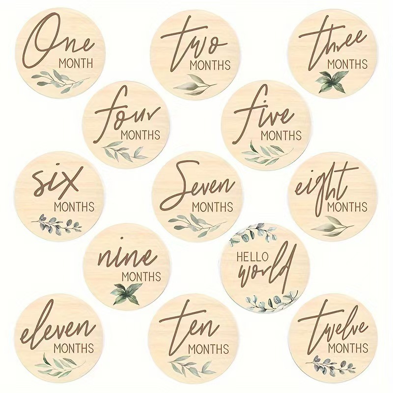 Tarjeta de hito de doble cara para bebé de madera Tarjeta de madera para recién nacidos transfronterizos de Amazon Milestone cards