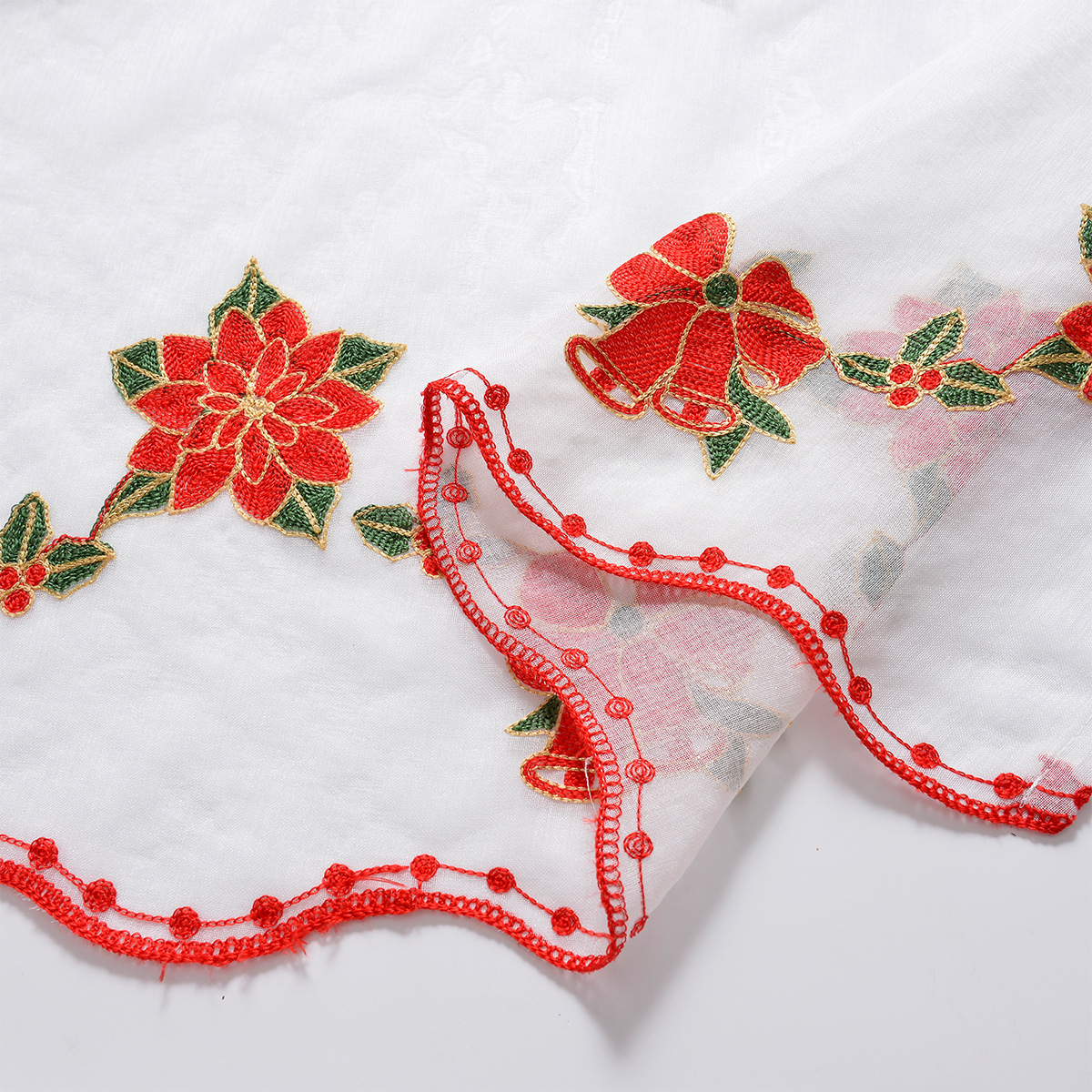 Nuevo hilo bordado de Navidad transfronterizo, cortinas de pantalla de ventana opacas, cortinas terminadas de Navidad de Amazon europeas y americanas TEMU