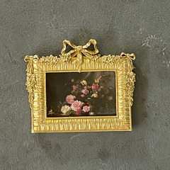 Resin photo frame European style desktop ornaments picture frame combination bow 6 inch gold carved photo frame rectangular