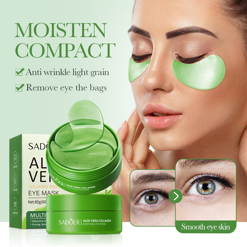 Cross-border foreign trade SADOER Aloe Vera Collagen Soothing Eye Mask, hydrating and moisturizing for dry eye area