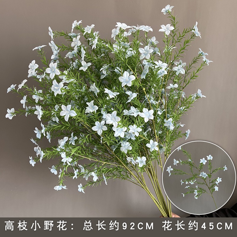 10本の青い色のシミュレーションの花の室内の絹の花の結婚祝いの装飾の花の生け花は造花の天井の花の路の花を並べます。|undefined