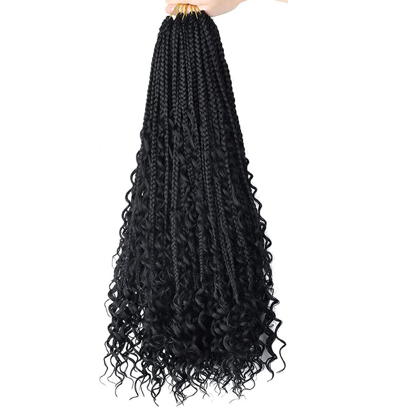 化学繊維の髪の三つ編みの飛子box braids crochet hairアフリカの汚いお下げのかぎ針の髪のそばめ|undefined