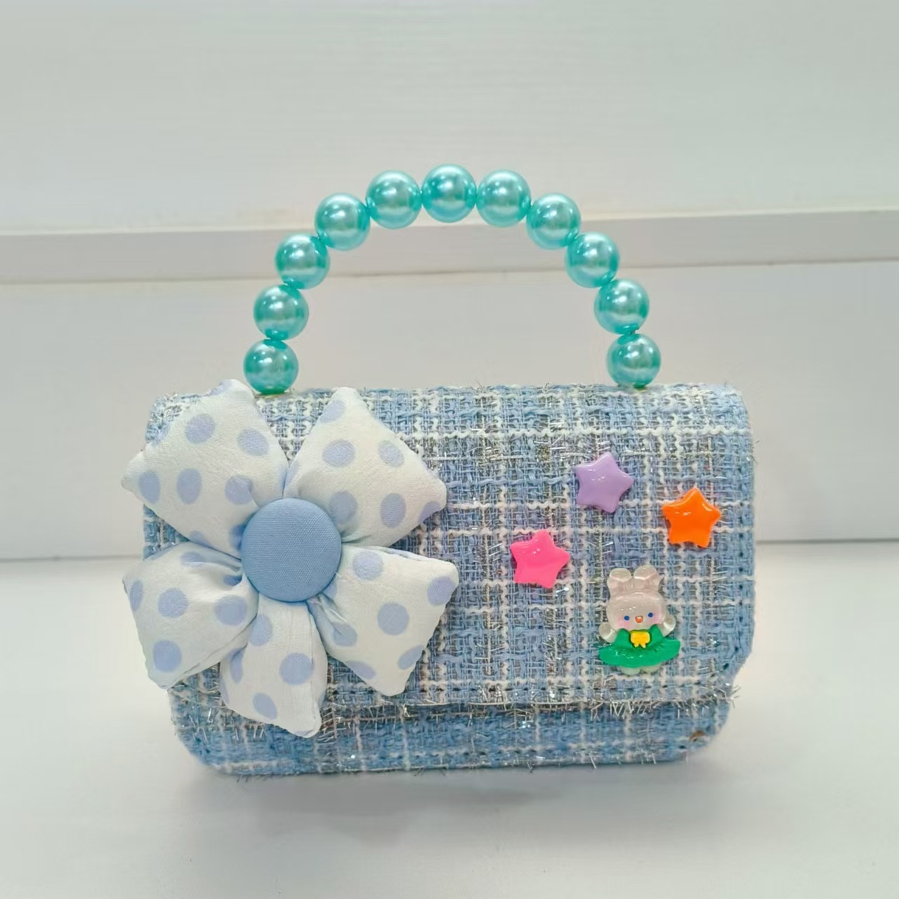 Bolso de perlas flores conejo camisa princesa accesorios de cambio bolso pequeño para niños cadena de billetera de Año Nuevo