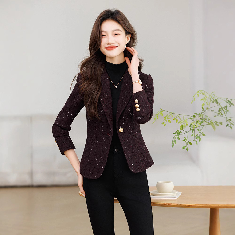 Autumn elegant design professional short classic suit jacket