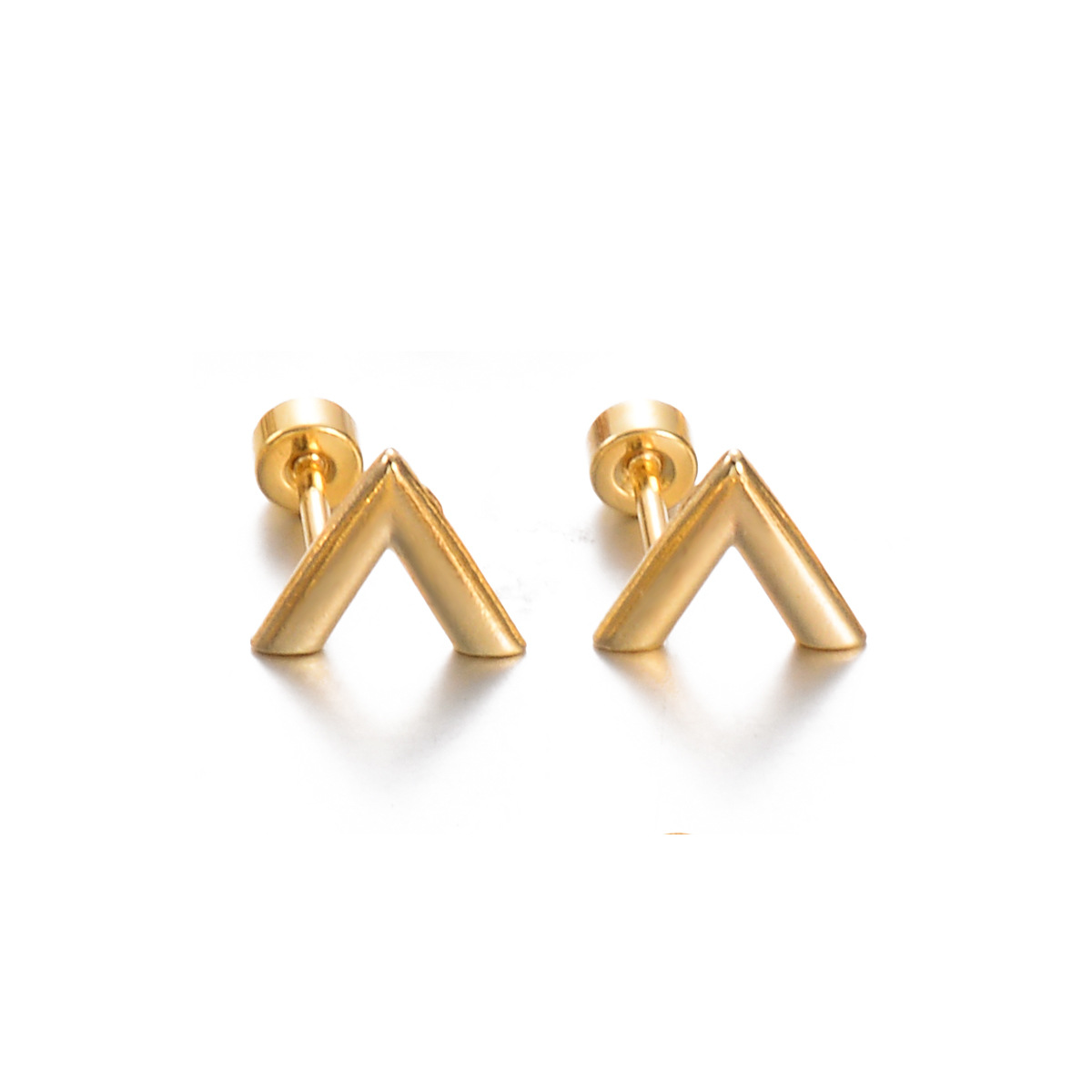 1 Pair Simple Style Geometric Plating Stainless Steel Ear Studs display picture 7