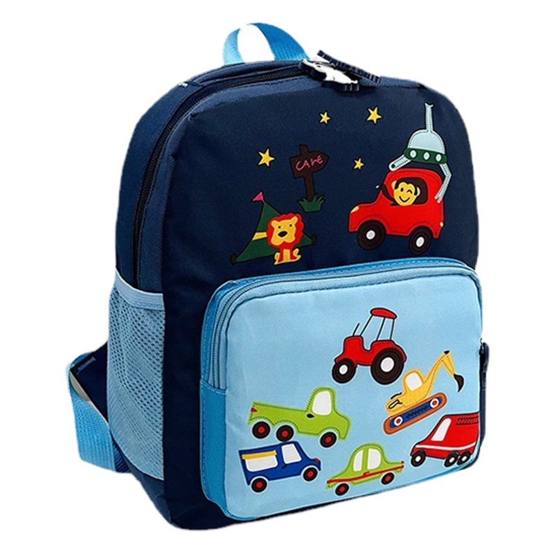 New Children's Backpack Cartoon Car 2025 Kindergarten Trendy Large Capacity Multifunctional Student School Bag Wholesale
