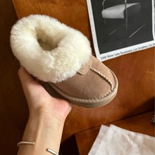 河南桑坡村经典儿童塔茨特雪地靴羊皮毛一体短筒加绒加厚保暖