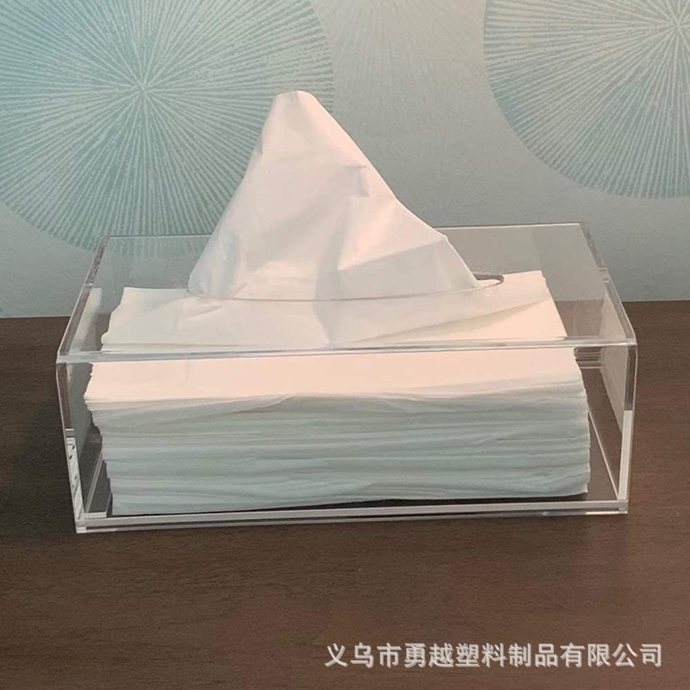 现货亚克力纸巾盒 口罩手套收纳盒 酒店纸巾盒家用透明批发制定