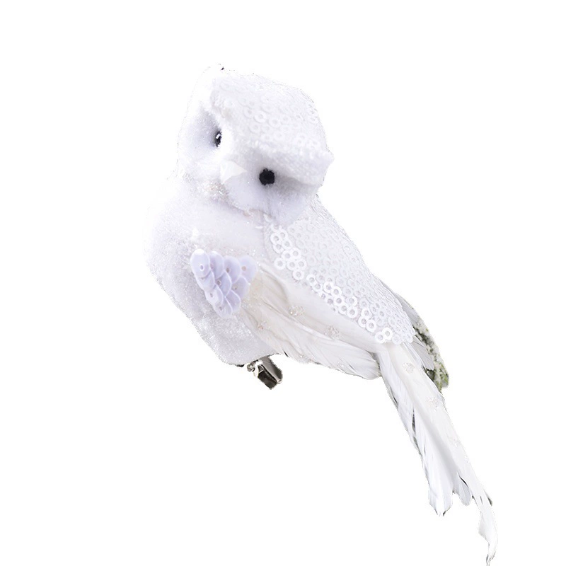 Simulation Owl Horticultural Christmas Decoration Bubble Feather Crafts Crafts Christmas Tree Decoration Swelling Spot Positive Wholesale