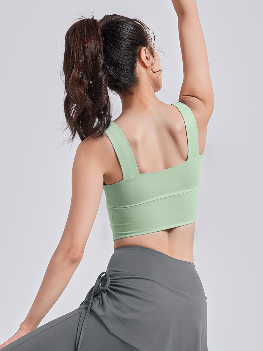 Sujetador deportivo Juyitang de hombros anchos, estilo chaleco, a prueba de golpes, para mujer, para fitness y yoga.
