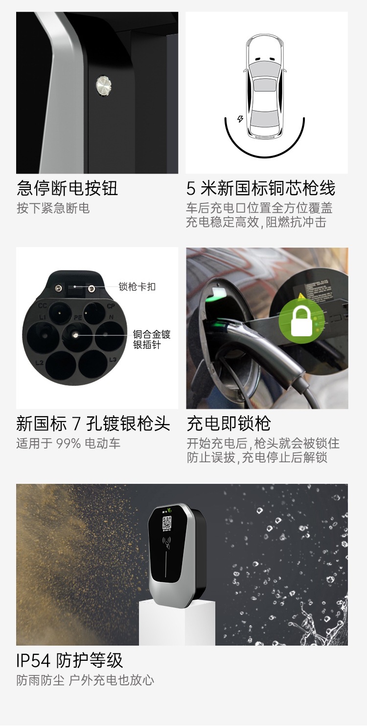 Leichong [Includes 30m Installation Options] 7Kw Home Charging Station for Electric Vehicles 7Kw Byd Tesla