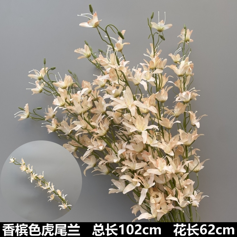シャンパン色の結婚式の花の花の花の材料の結婚祝いの装飾の花の講堂の装飾の花のプラスチックの花の道は花の造花を導いています。|undefined