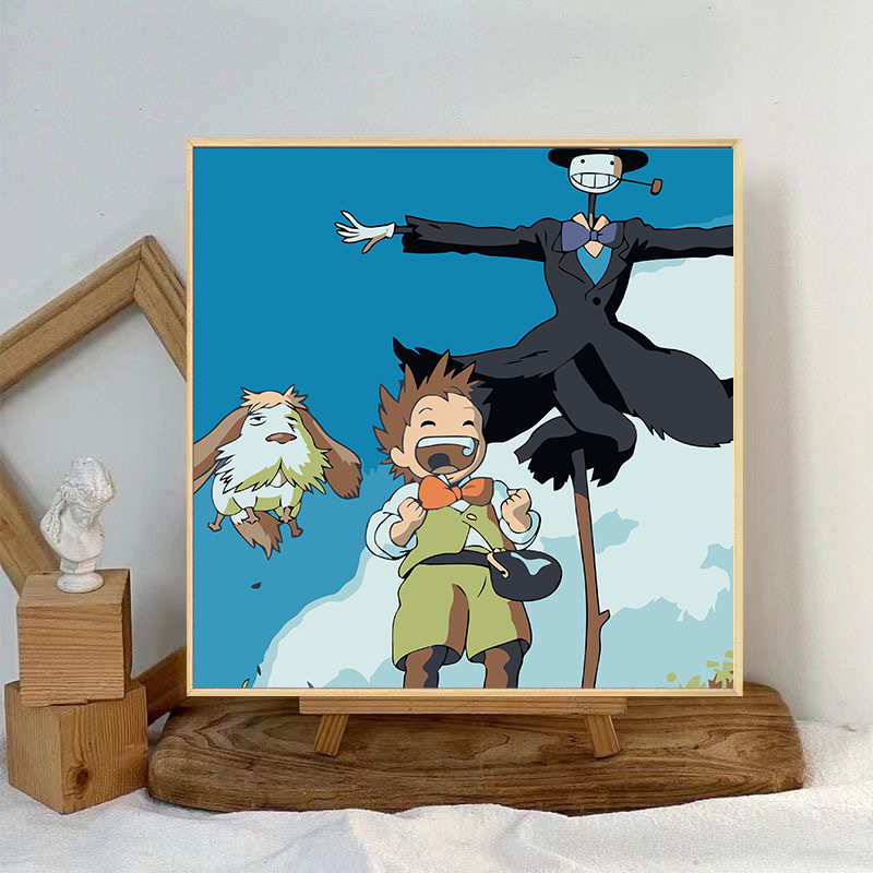 宮崎駿デジタル油絵DIY手描きぬりえ夏目友人帳ポニョ二次元アクリル画インスタ風|undefined