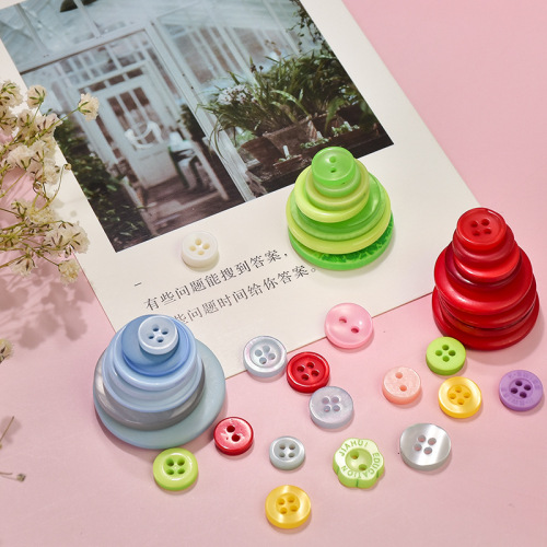 Colorful Button Flower Bouquet DIY Craft Accessories Material Kindergarten Creative Children's Decor Resin Buttons Glue