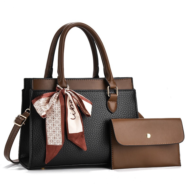 Luxury Large Capacity Women's Bag 2024 Autumn/Winter New Lychee Grain Mother-Daughter Bag Handbag Commuter Crossbody Bag - Thumbnail 5