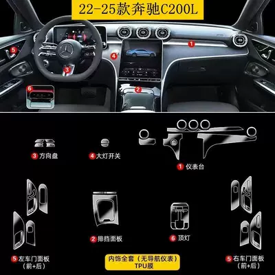 Interior Film Central Control | Car interior film - c200l-full-set-of-film-excluding-screen-tpu