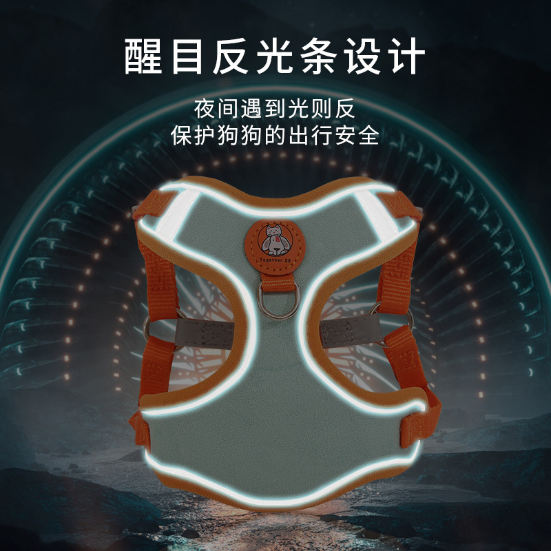 Amazon popular suministros para mascotas perro correa de pecho traje al por mayor de gamuza reflexivo perro caminando cuerda