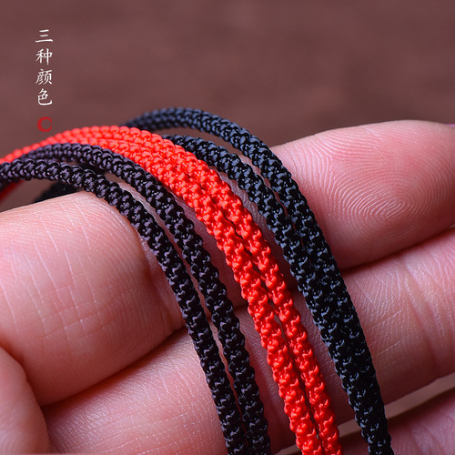 Cinnabar pendant lanyard hand-woven six-character mantra simple hanging neck jewelry rope jade pendant necklace rope for men and women