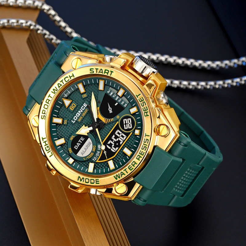 LOQNCE nuevo 98006 reloj de pulsera deportivo de moda nocturna multifuncional deportivo impermeable cronógrafo electrónico reloj de hombre