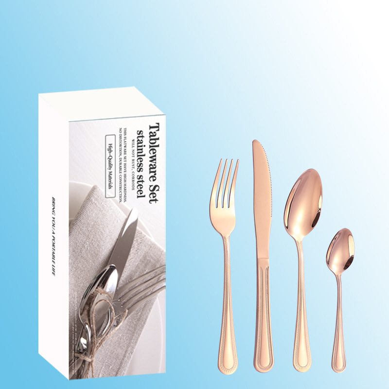 Productos transfronterizos de Amazon cubiertos de acero inoxidable 16 / 24 piezas con cuchillos y cucharas de té de cuchillos y tenedores de cubiertos occidentales